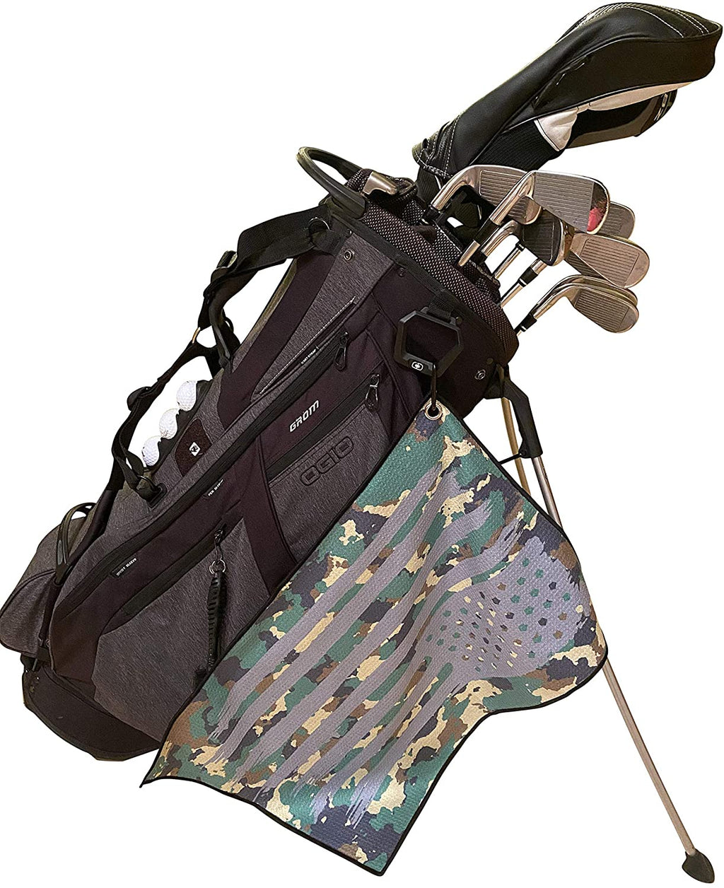 Microfiber Golf Towels -  Military Camo Golf Towel with Carabiner Clip - Cool Gift Idea