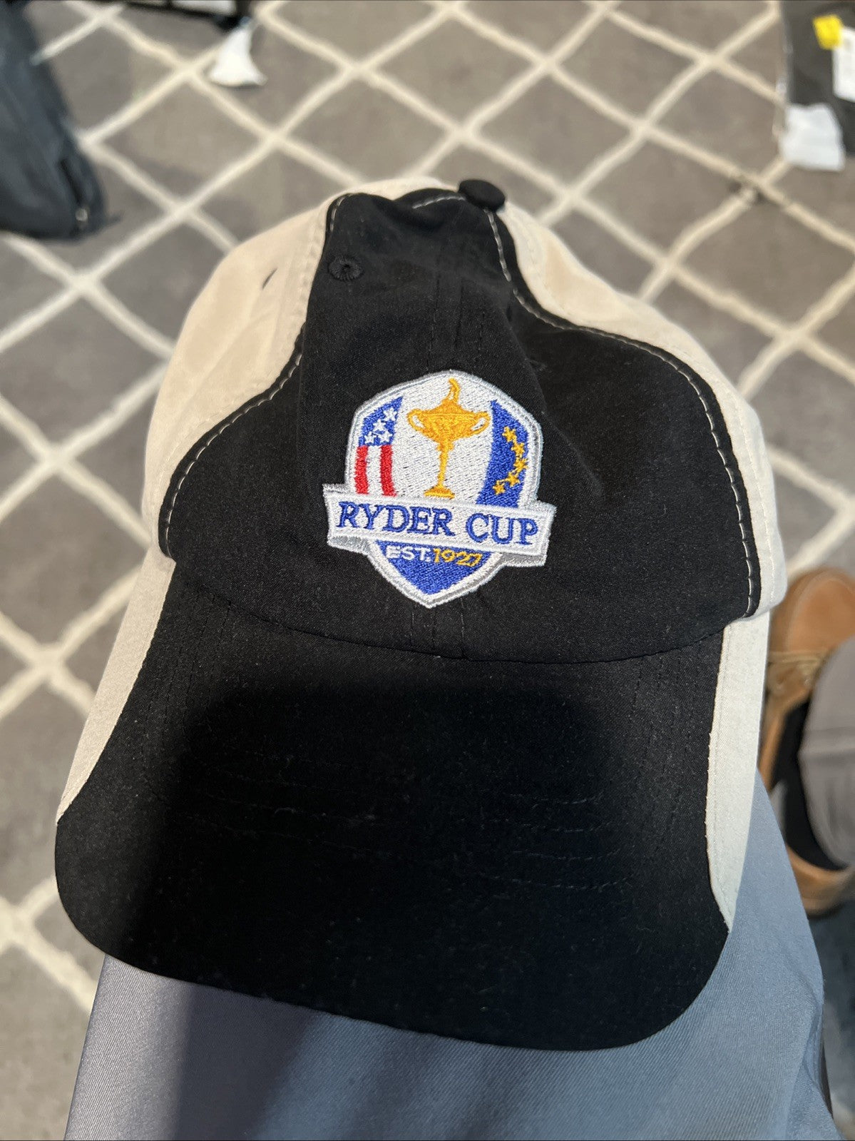 Ryder Cup Two Tone Black And Tan Adam’s Cool Crown Golf Hat