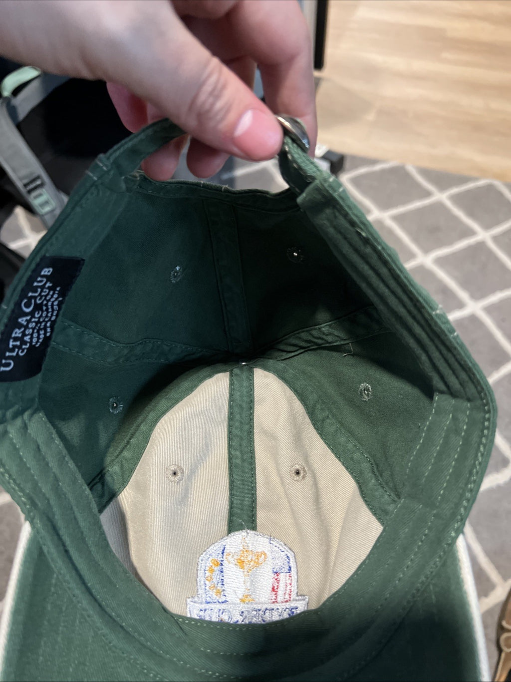 Ryder Cup Embroidered Logo Tan And Green Two Tone Golf Hat
