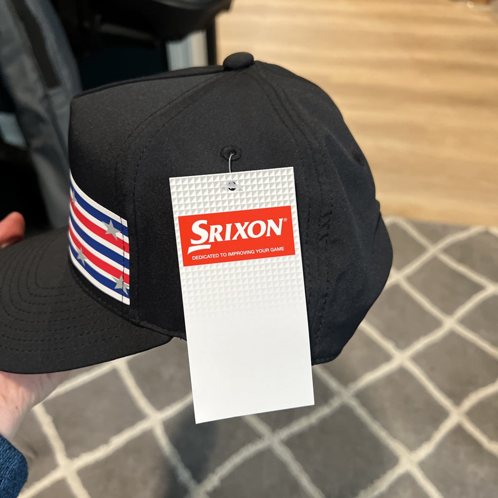 SRIXON LTD ED STARS & STRIPES SNAPBACK GOLF HAT. BLACK. New
