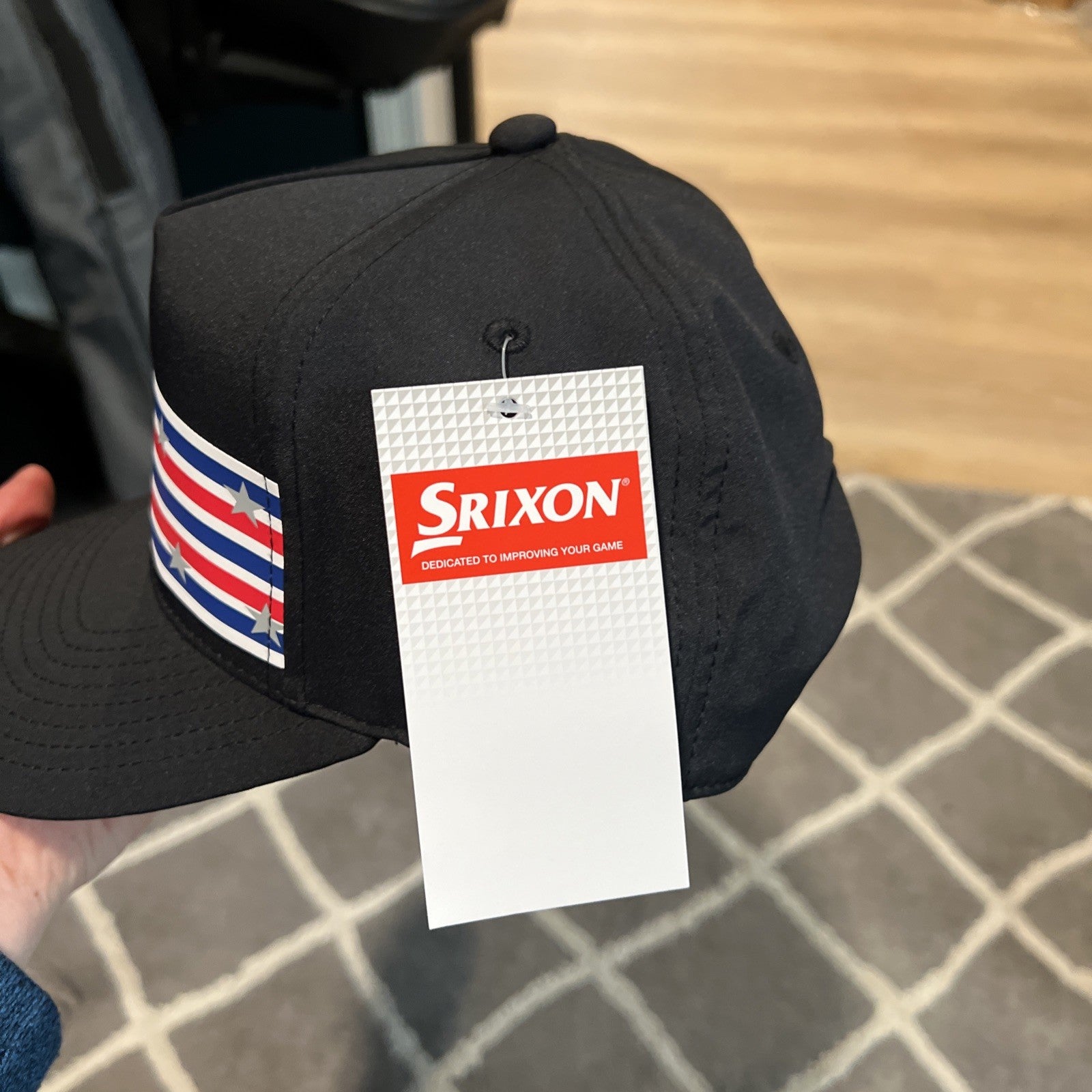 SRIXON LTD ED STARS & STRIPES SNAPBACK GOLF HAT. BLACK. New