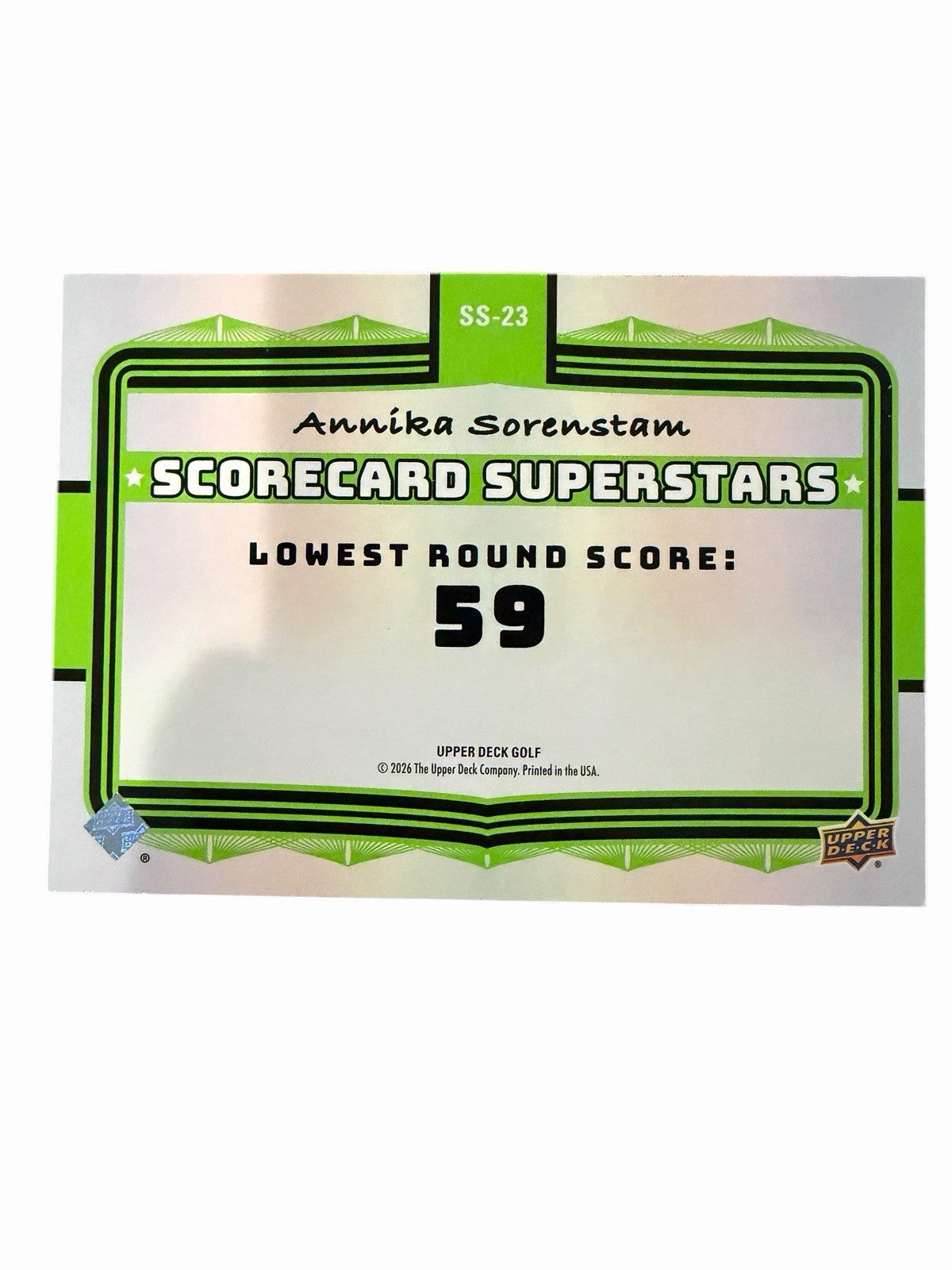 2026 Upper Deck Golf Annika Sorenstam Scorecard Superstars #SS-23