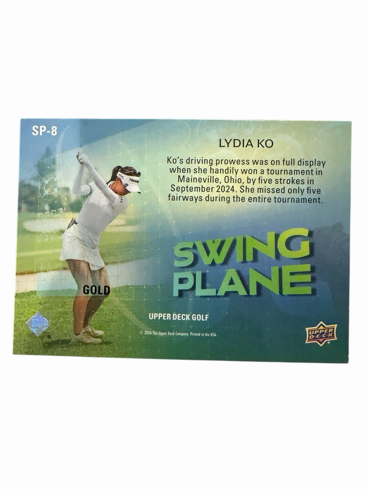 Upper Deck Golf Lydia Ko Swing Plane SP-8 Golf 2024 Sports Trading Card