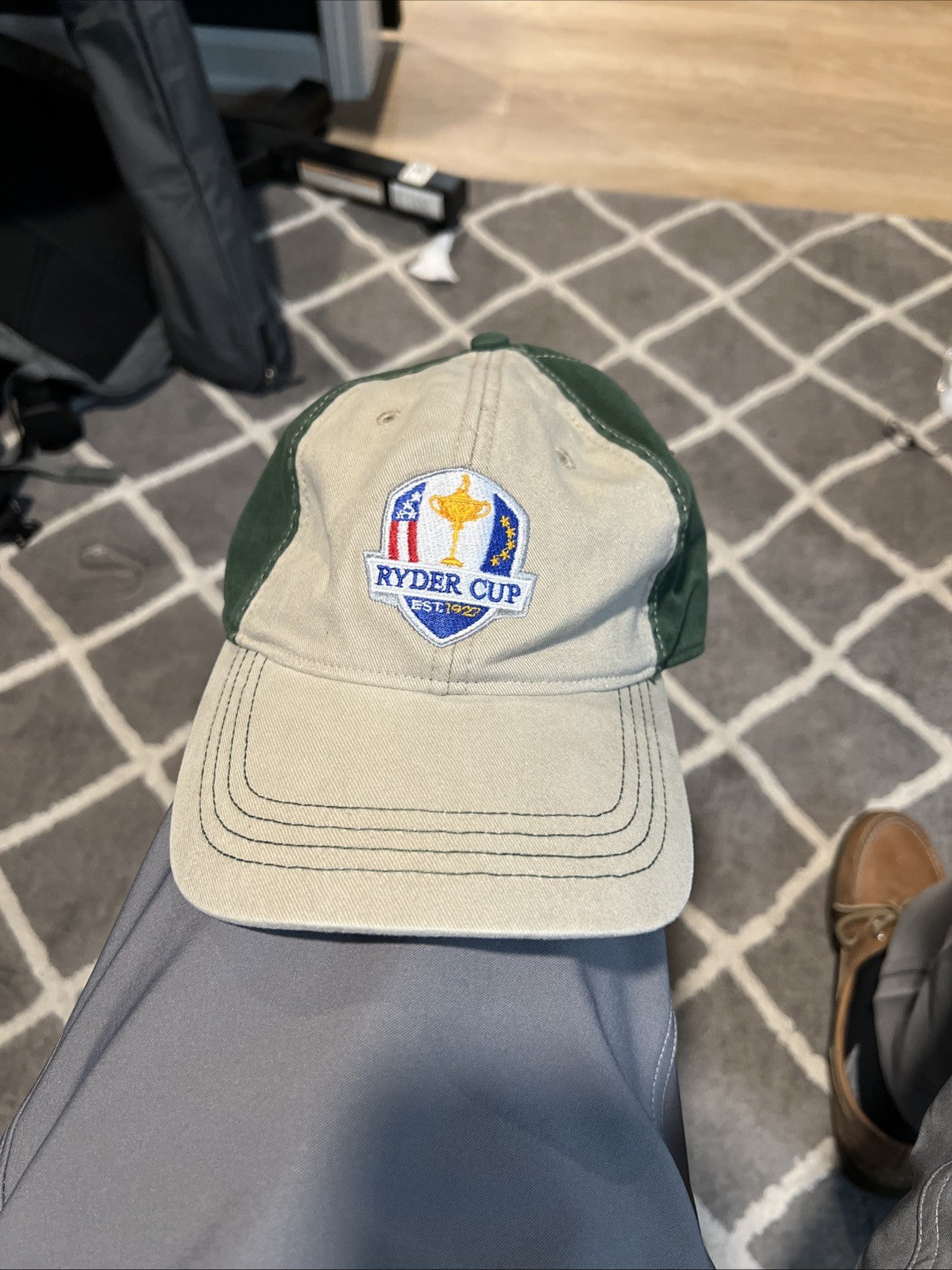 Ryder Cup Embroidered Logo Tan And Green Two Tone Golf Hat