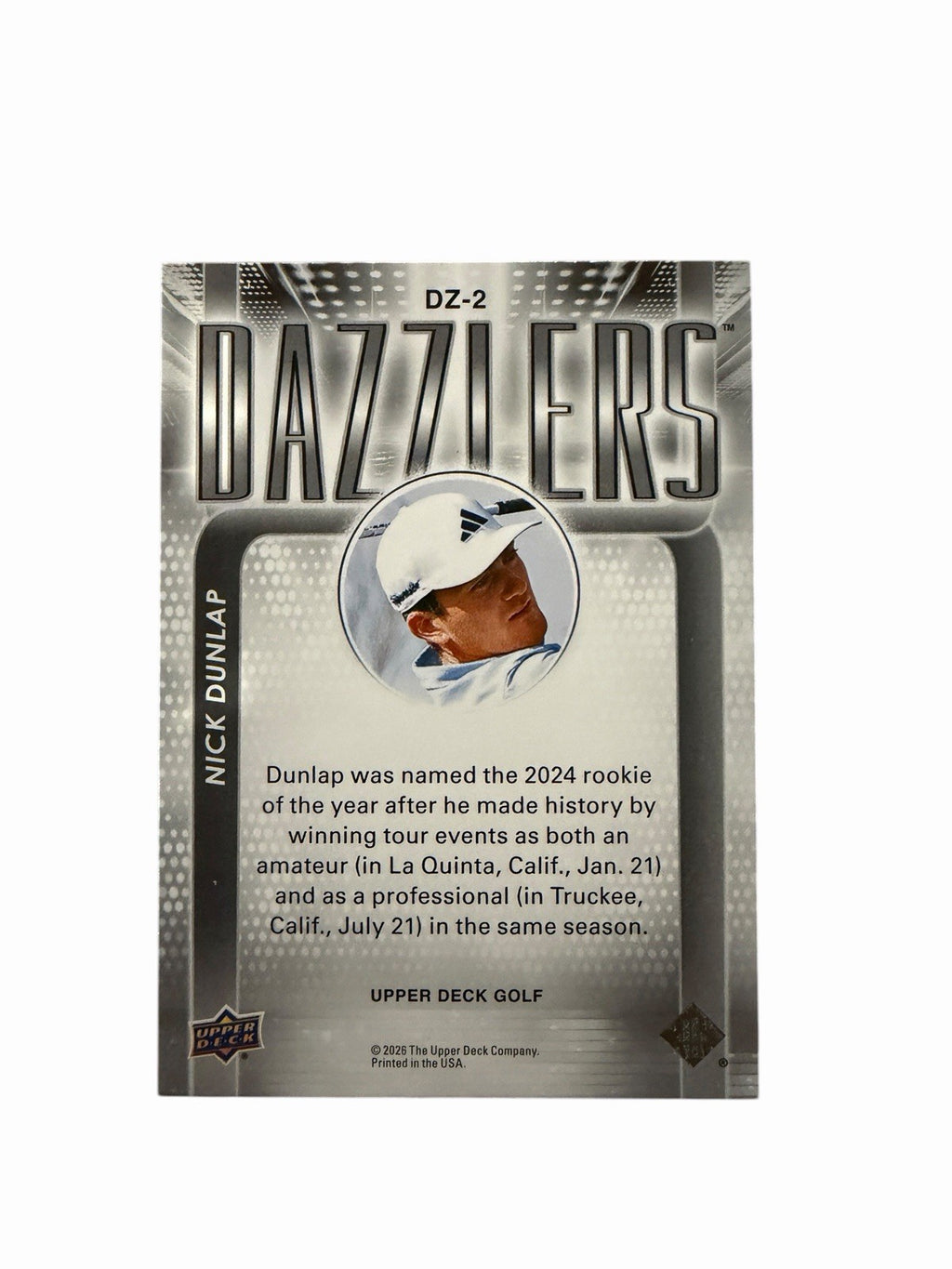 2026 Upper Deck Golf Dazzlers Pink #DZ2 Nick Dunlap