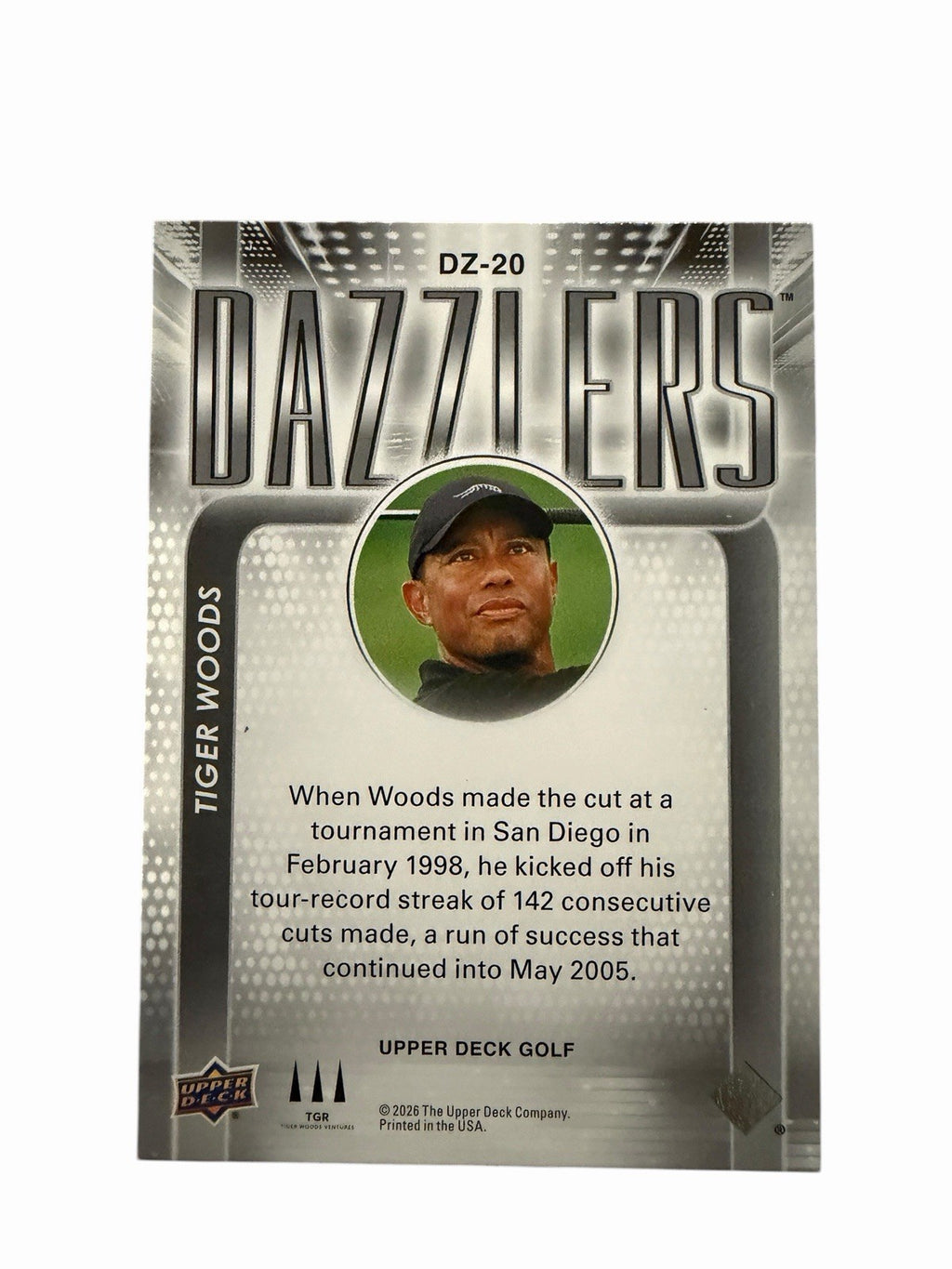 2026 Upper Deck Golf - #DZ20 Tiger Woods Dazzlers Blue