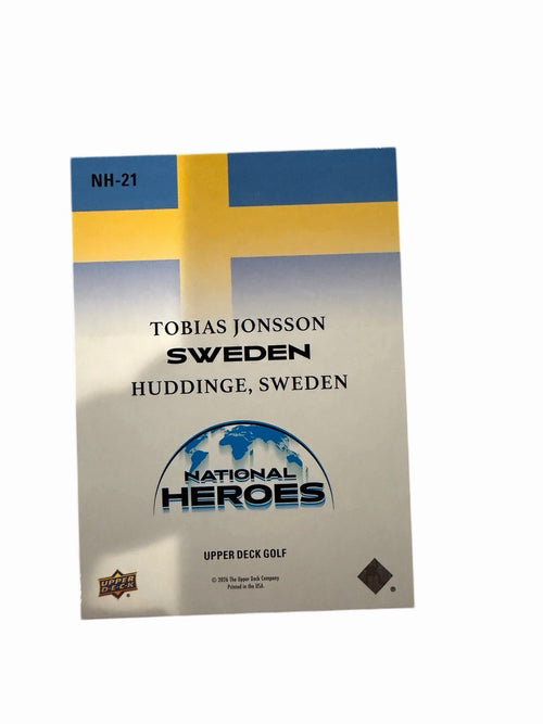 2026 Upper Deck Golf #NH-21 Tobias Jonsson National Heroes Sweden