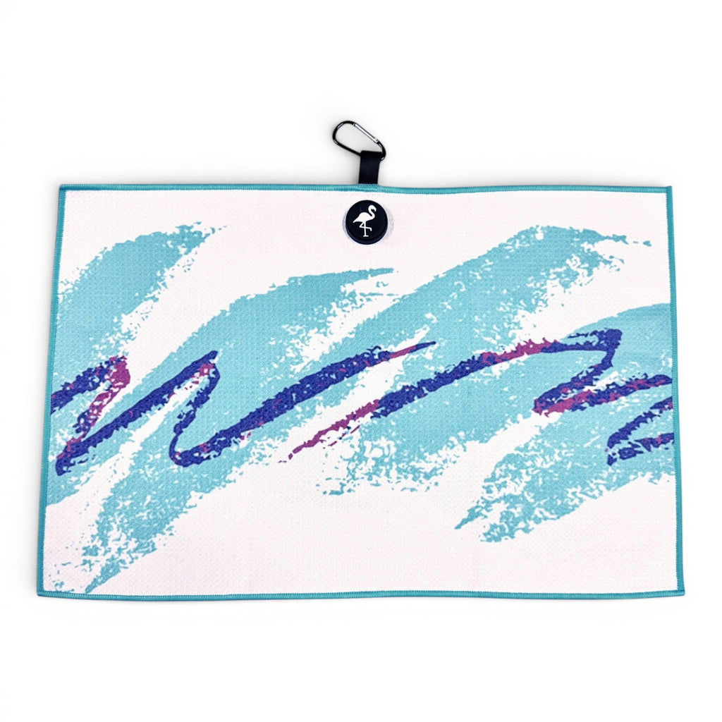 90s Party Cup Golf Towel | Premium Double-Sided Microfiber | Heavy-Duty Magnetic Towel with Carabiner Clip | 24 x 16 in