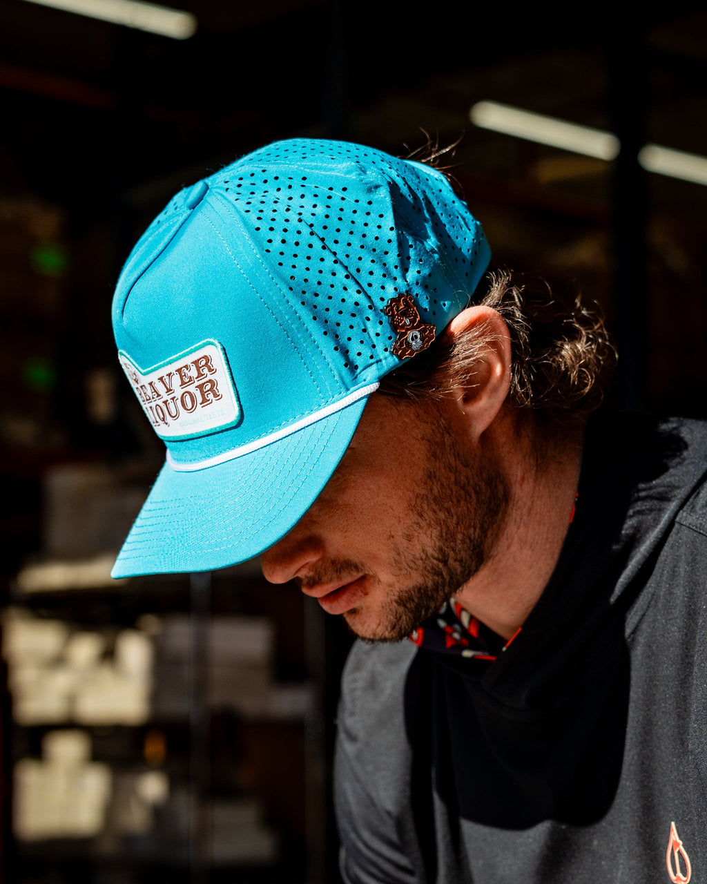 Perforated Golf Rope Hat - Beaver Liquor - Baby Blue