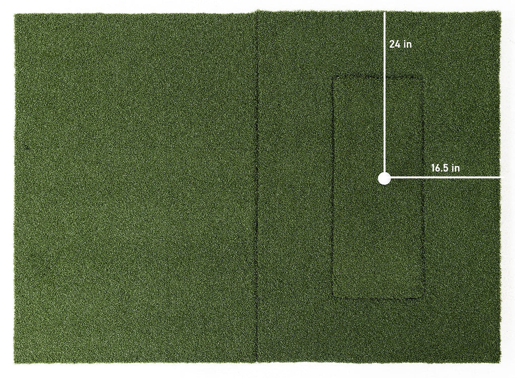 Beaver Tail Double Wide Golf Simulator Mat (4ft x 8.25ft) with the Most Realistic Hitting Strip Insert for Joint Injury Prevention