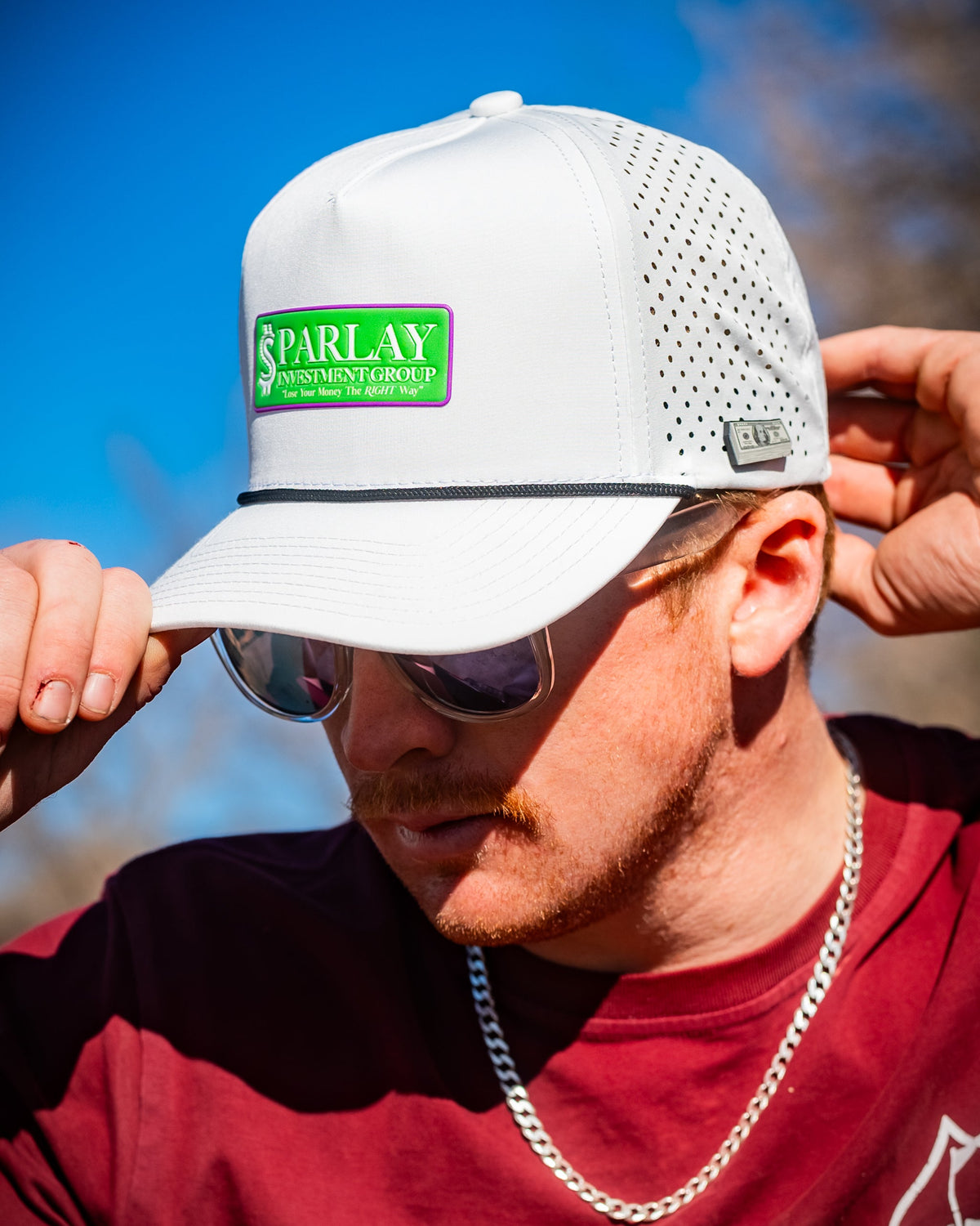Perforated Golf Rope Hat - Parlay Investment Group - White