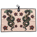 Desert Serpent Golf Towel | 24” x 16” Microfiber Towel | Magnetic Clip & Carabiner | Premium Golf Accessory