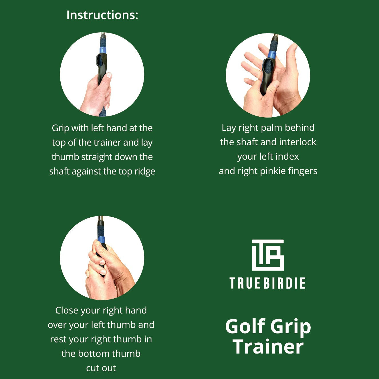 Golf Grip Trainer - Golf Swing Aid Club Attachment to Correct Hand Placement