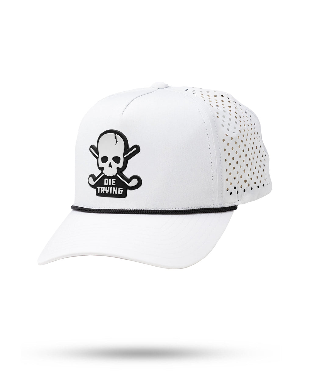 Perforated Golf Rope Hat - Die Trying - White