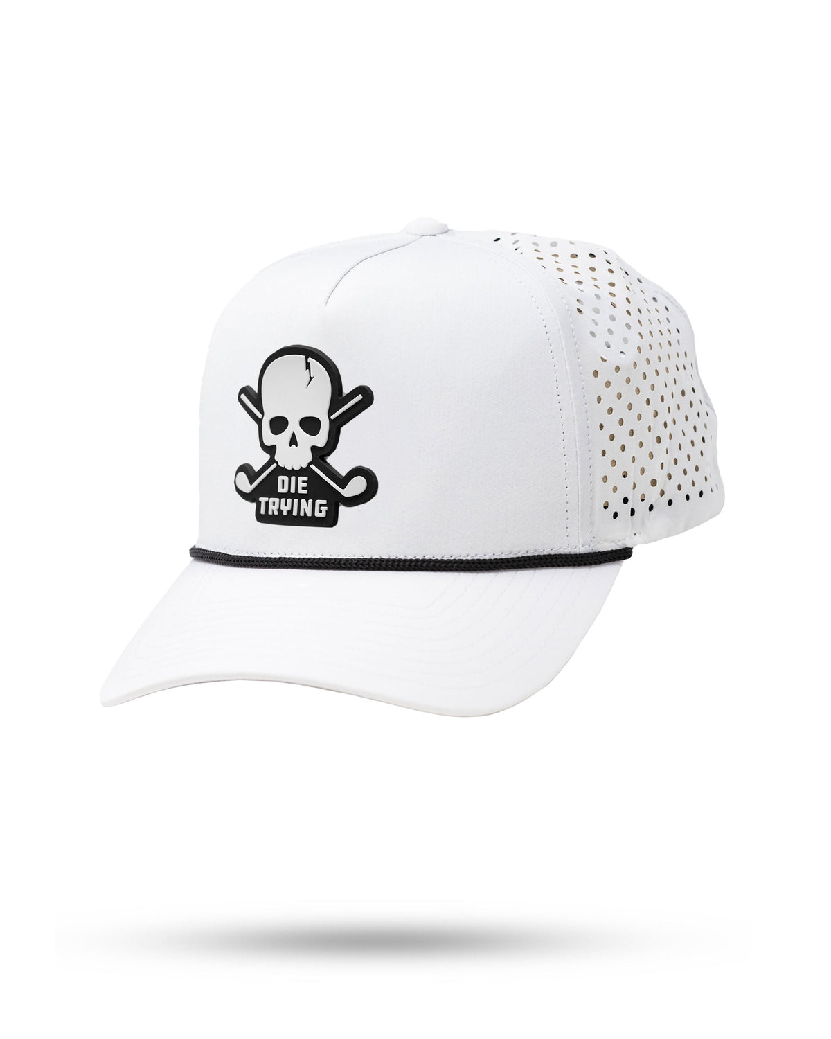 Perforated Golf Rope Hat - Die Trying - White