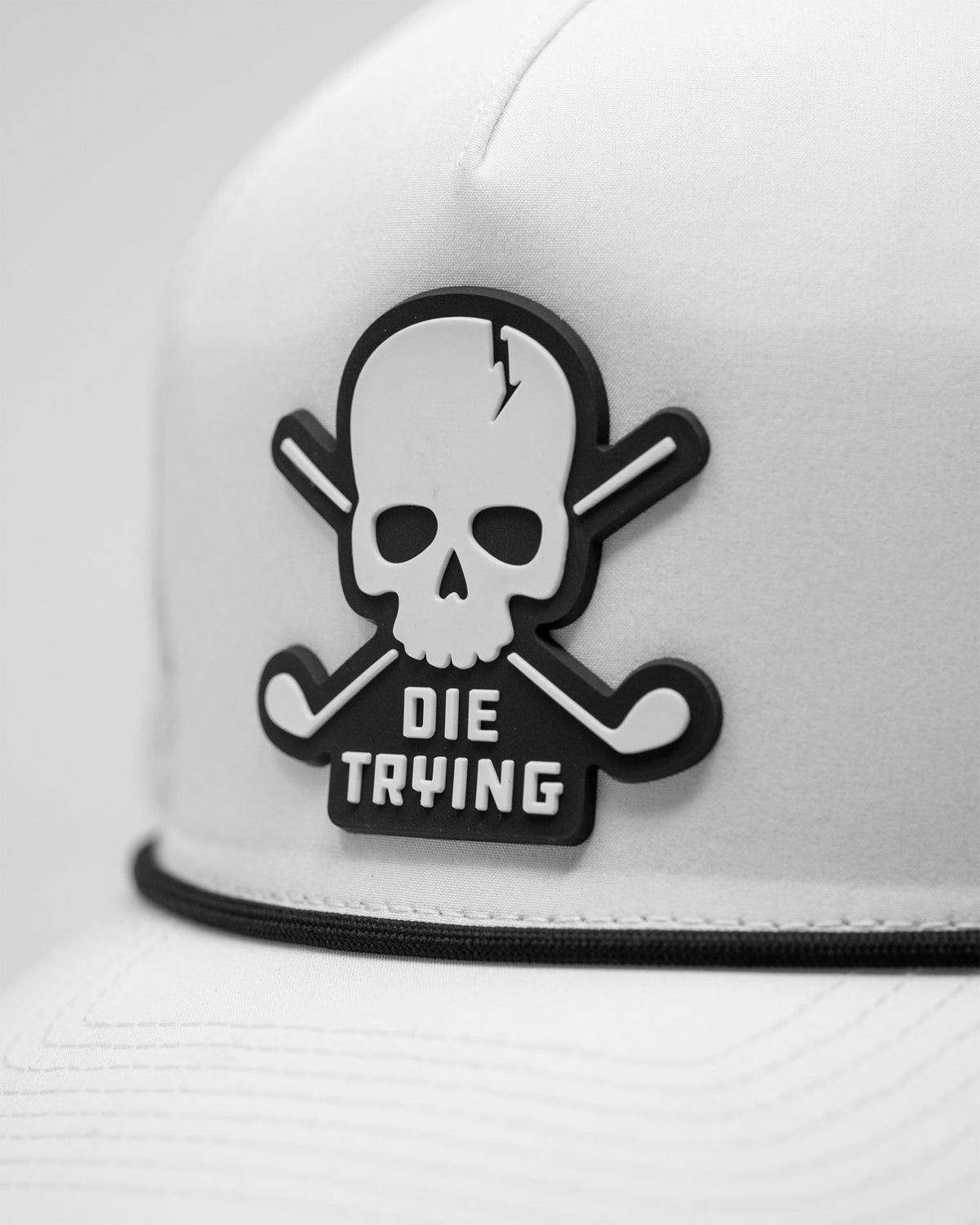 Perforated Golf Rope Hat - Die Trying - White