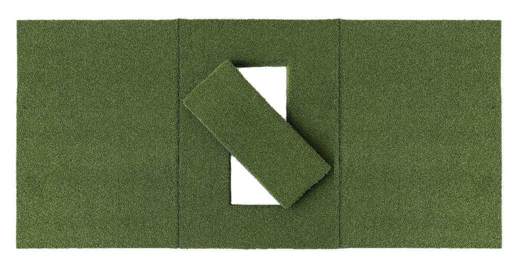 Beaver Tail Double Wide Golf Simulator Mat (4ft x 8.25ft) with the Most Realistic Hitting Strip Insert for Joint Injury Prevention