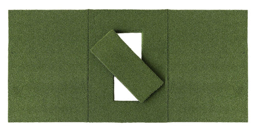 Beaver Tail Double Wide Golf Simulator Mat (4ft x 8.25ft) with the Most Realistic Hitting Strip Insert for Joint Injury Prevention