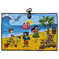 Beach Party Golf Towel | 24” x 16” Microfiber Towel | Magnetic Clip & Carabiner | Premium Golf Accessory
