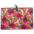 Peach Bellini Golf Towel | 24” x 16” Microfiber Towel | Magnetic Clip & Carabiner | Premium Golf Accessory
