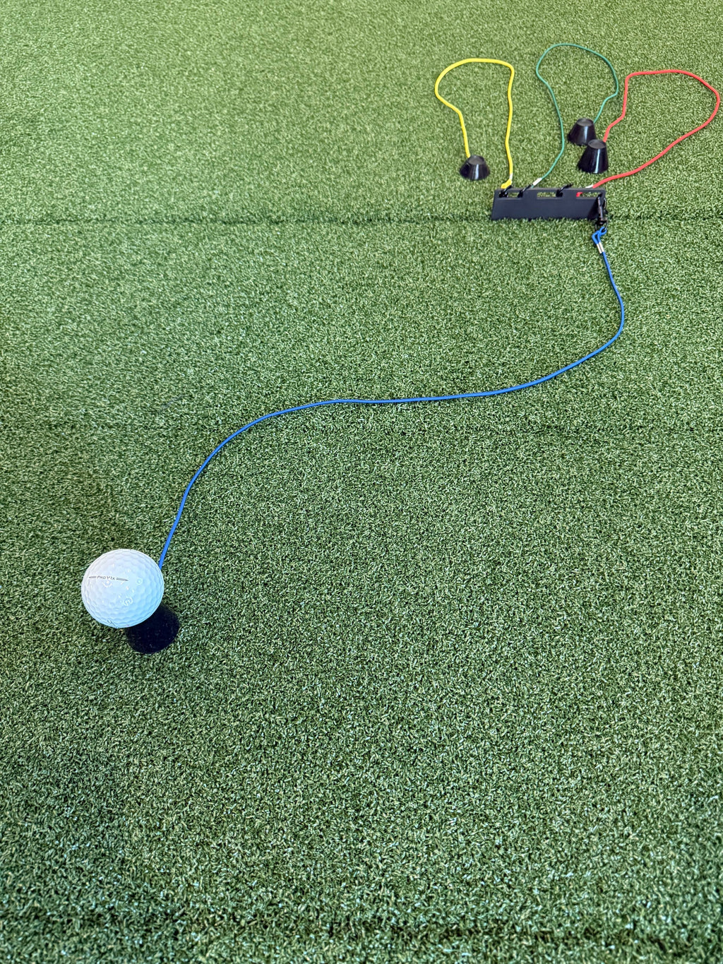 2FT Golf Simulator Tees - Durable Silicone Sim Tees with Bungee Cord and Swivel Clip