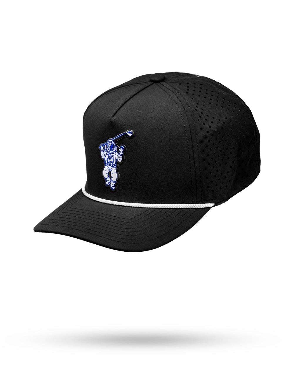 Perforated Golf Rope Hat - Space Golfer - Black