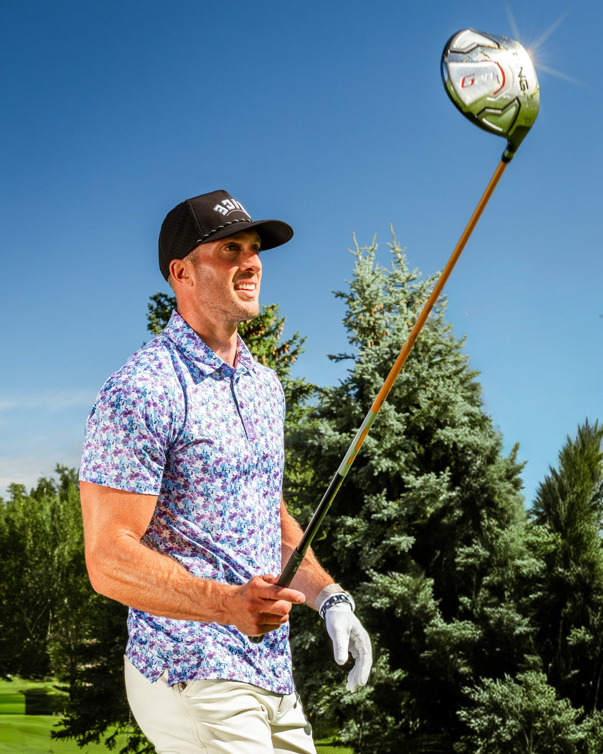 White Petals Golf Polo