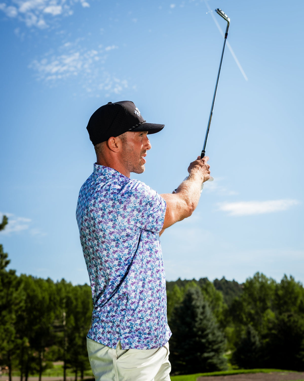 White Petals Golf Polo