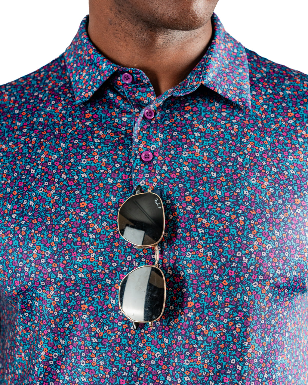 Lavender Flower Power Golf Polo