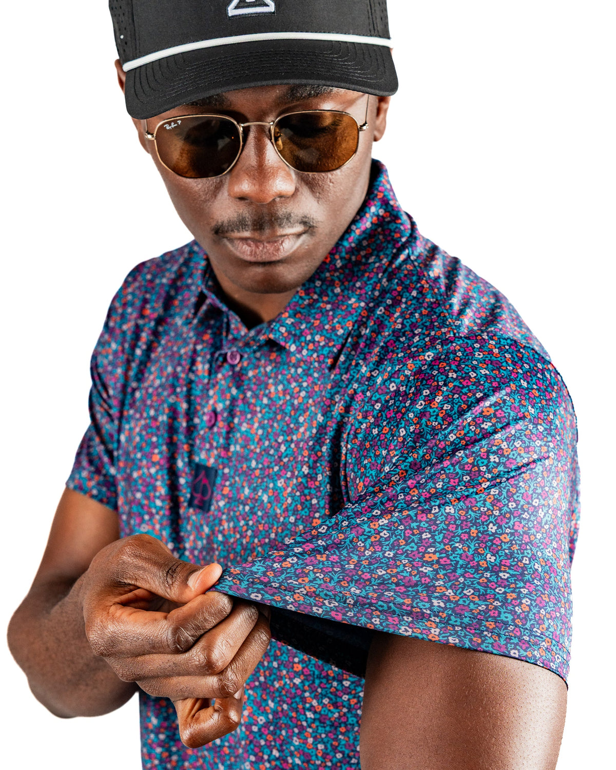 Lavender Flower Power Golf Polo