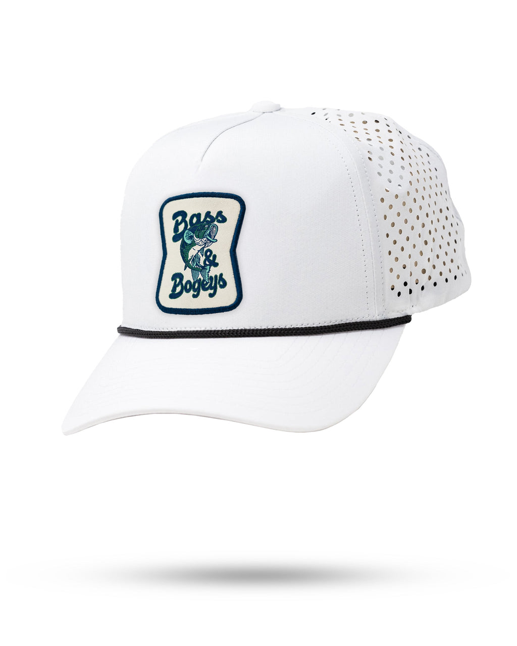 Perforated Golf Rope Hat - Bass and Bogeys - White