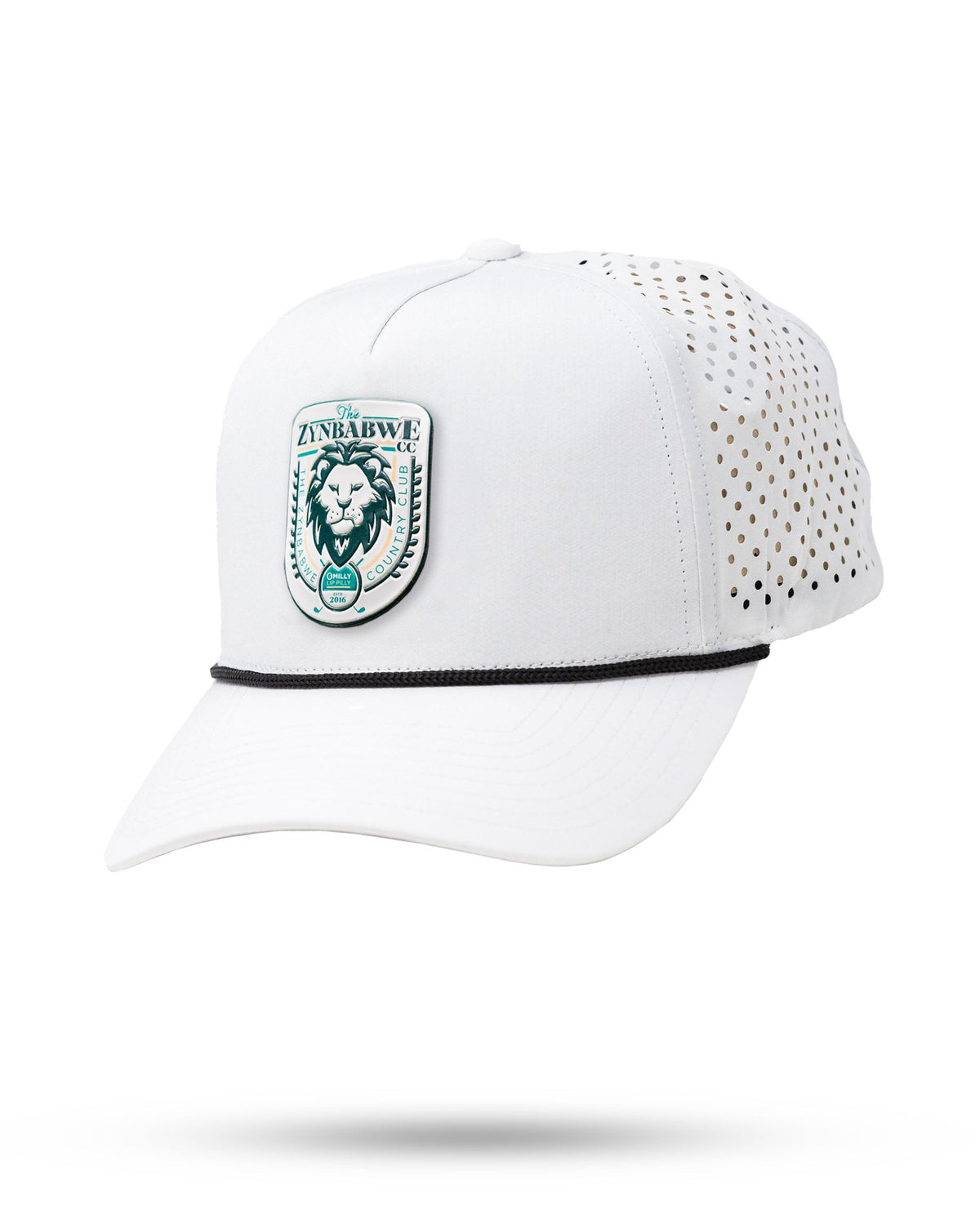 Perforated Golf Rope Hat - Zynbabwe Country Club - White