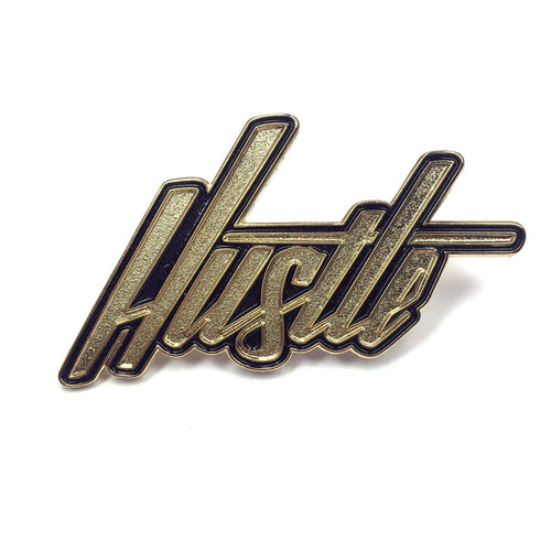 "Hustle" Hand-Lettered Pin