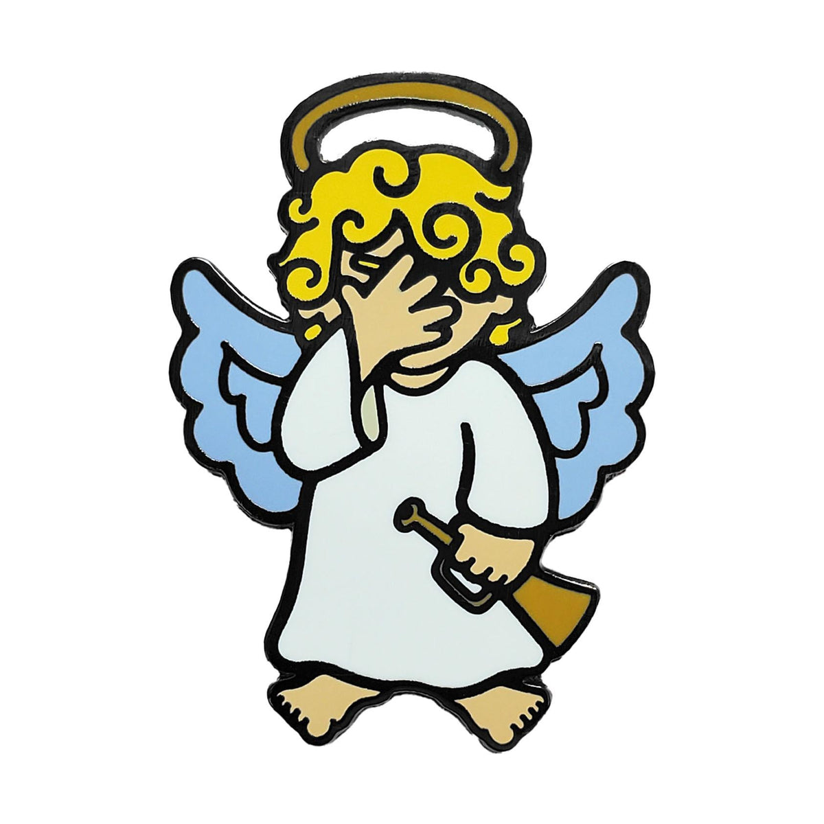 Facepalm Angel Pin
