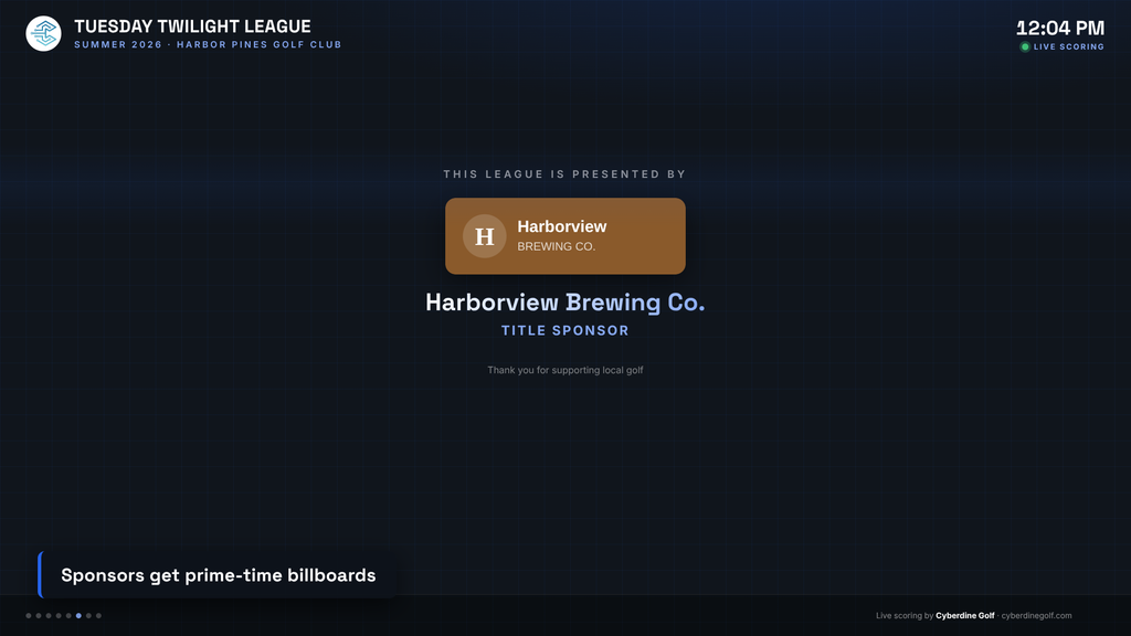 Clubhouse TV sponsor billboard